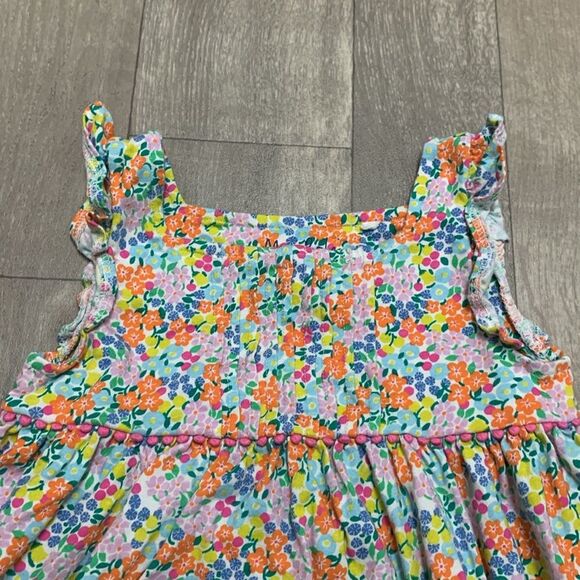 Girls Mini Boden Floral Ruffled Boho Pleated Sleeveless Dress - Picture 4 of 7